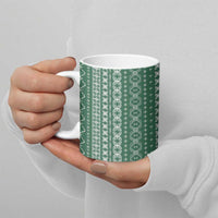 Women's Day Samoa Malu Tattoo Inspired Mix Teuila Ceramic Mug Sage Green