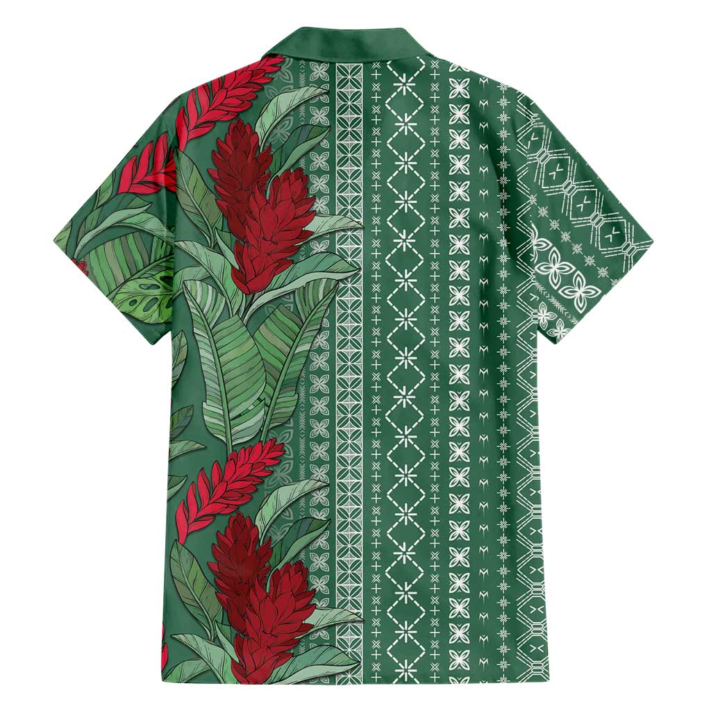 Women's Day Samoa Malu Tattoo Inspired Mix Teuila Family Matching Off The Shoulder Long Sleeve Dress and Hawaiian Shirt Sage Green LT7 - Polynesian Pride