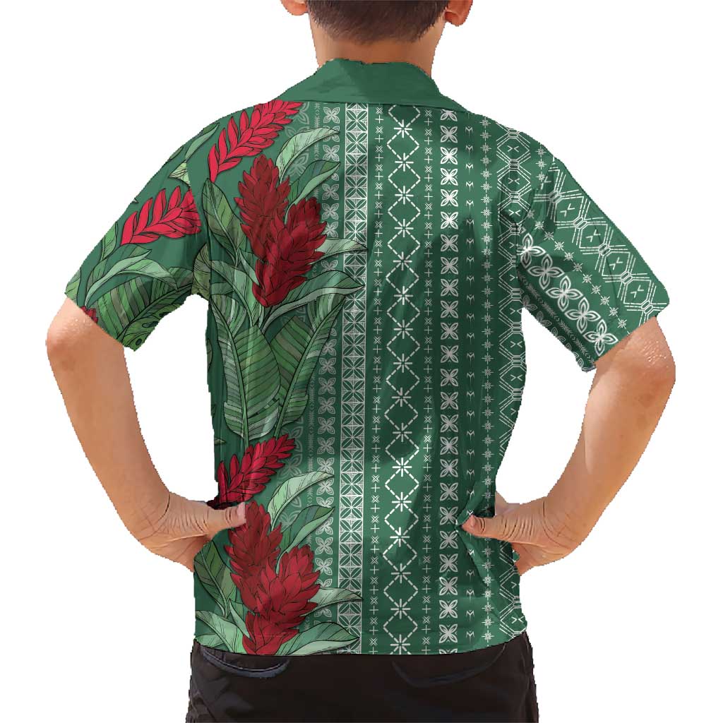 Women's Day Samoa Malu Tattoo Inspired Mix Teuila Family Matching Puletasi and Hawaiian Shirt Sage Green LT7 - Polynesian Pride