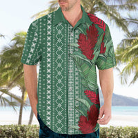 Women's Day Samoa Malu Tattoo Inspired Mix Teuila Hawaiian Shirt Sage Green