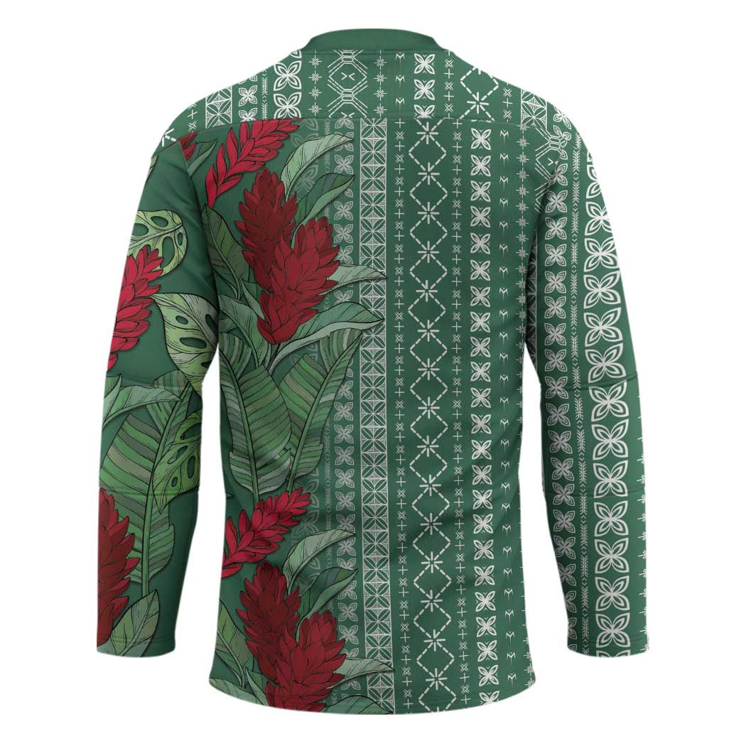 Women's Day Samoa Malu Tattoo Inspired Mix Teuila Hockey Jersey Sage Green