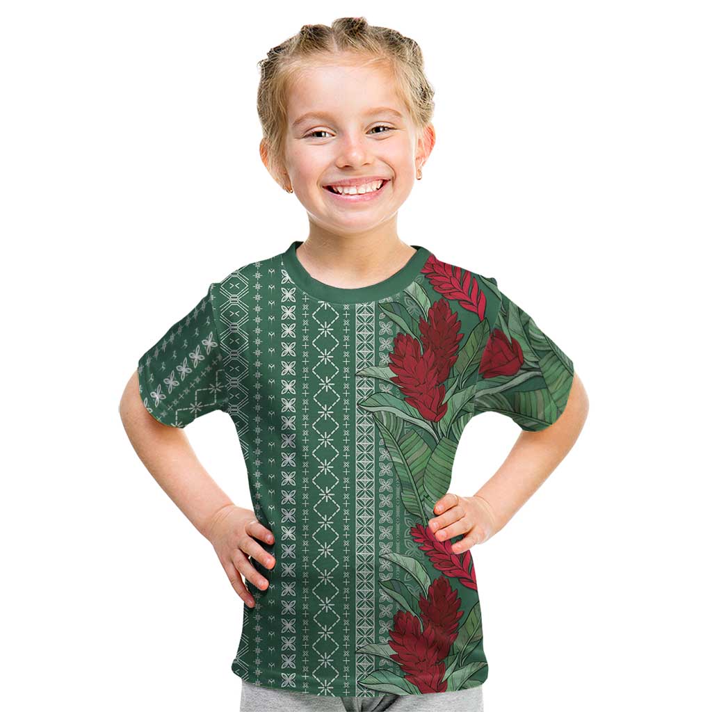 Women's Day Samoa Malu Tattoo Inspired Mix Teuila Kid T Shirt Sage Green