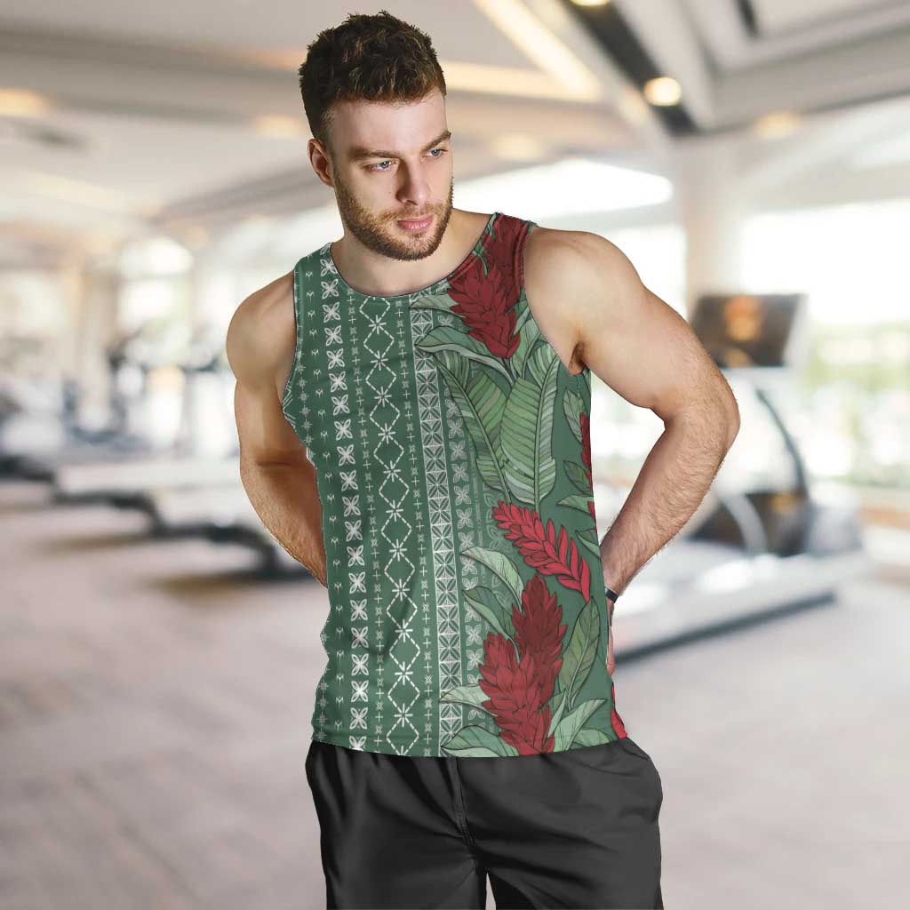 Women's Day Samoa Malu Tattoo Inspired Mix Teuila Men Tank Top Sage Green