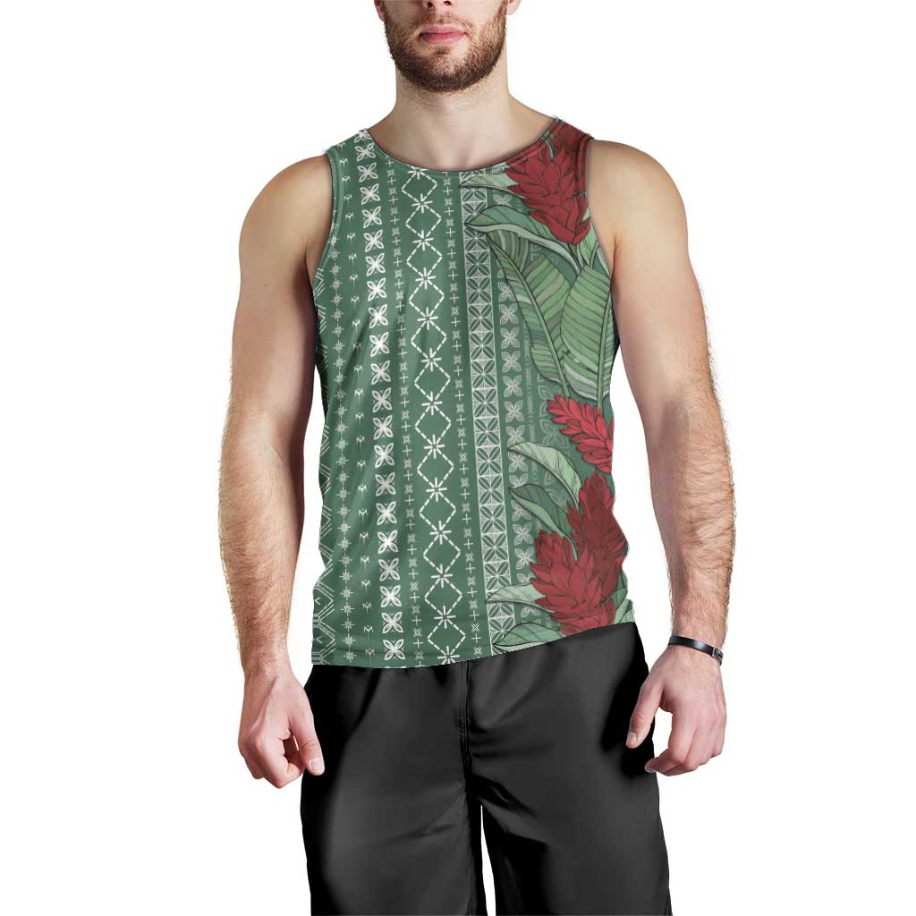 Women's Day Samoa Malu Tattoo Inspired Mix Teuila Men Tank Top Sage Green