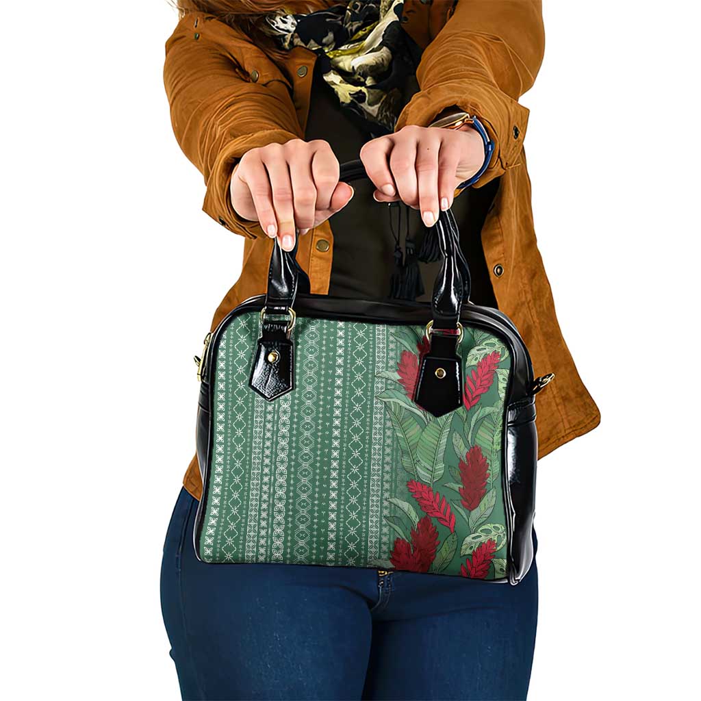 Women's Day Samoa Malu Tattoo Inspired Mix Teuila Shoulder Handbag Sage Green