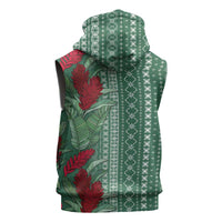 Women's Day Samoa Malu Tattoo Inspired Mix Teuila Sleeveless Zip Hoodie Sage Green