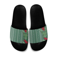 Women's Day Samoa Malu Tattoo Inspired Mix Teuila Slide Sandals Sage Green