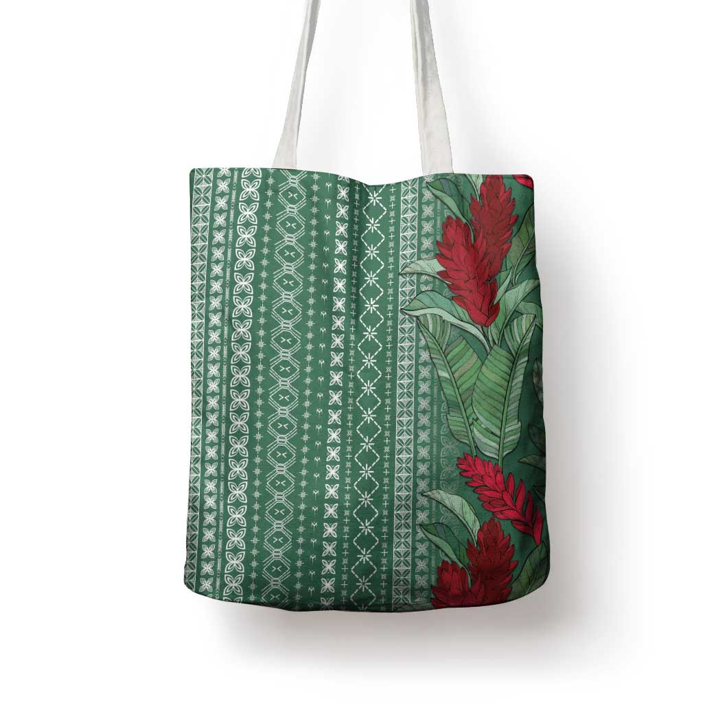 Women's Day Samoa Malu Tattoo Inspired Mix Teuila Tote Bag Sage Green