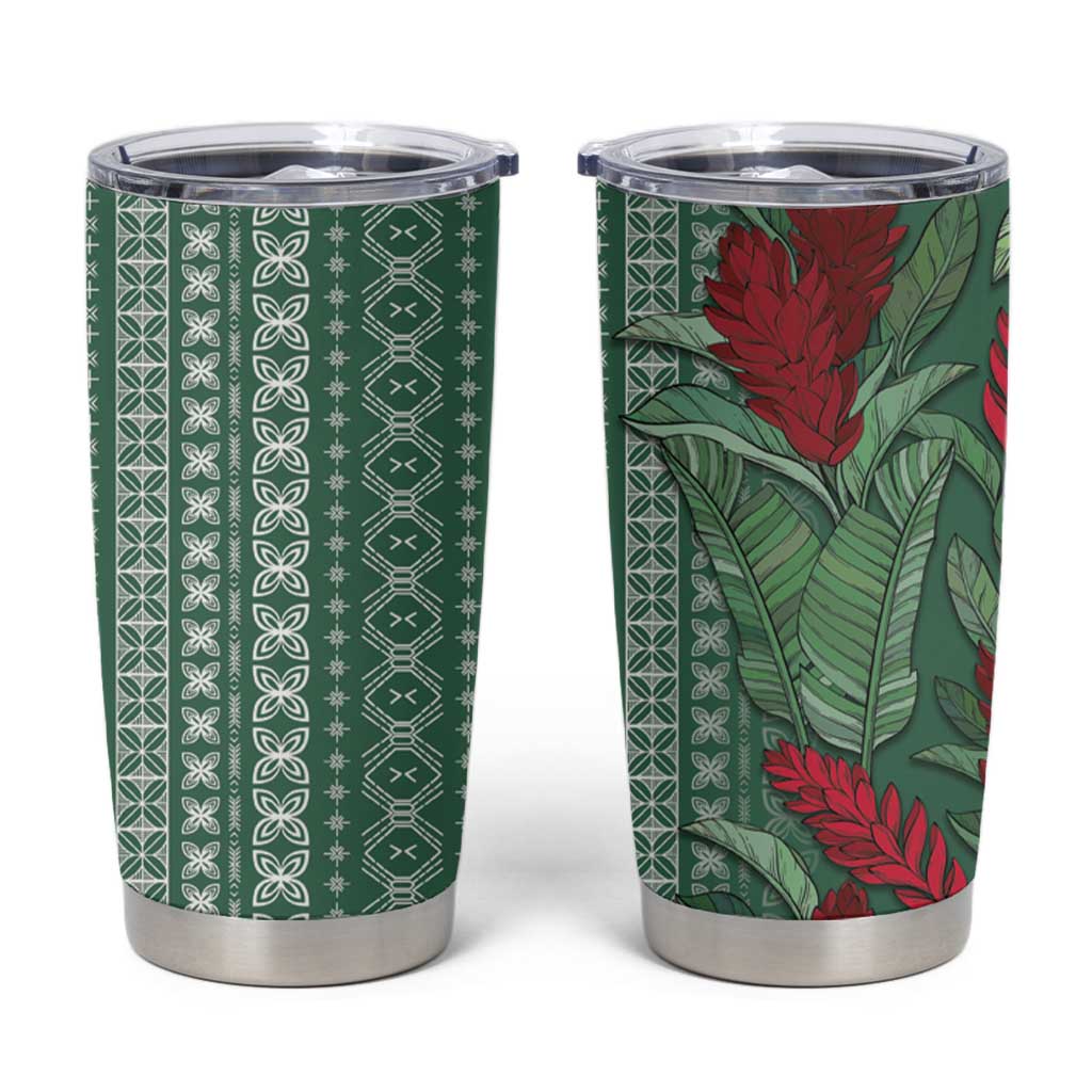 Women's Day Samoa Malu Tattoo Inspired Mix Teuila Tumbler Cup Sage Green