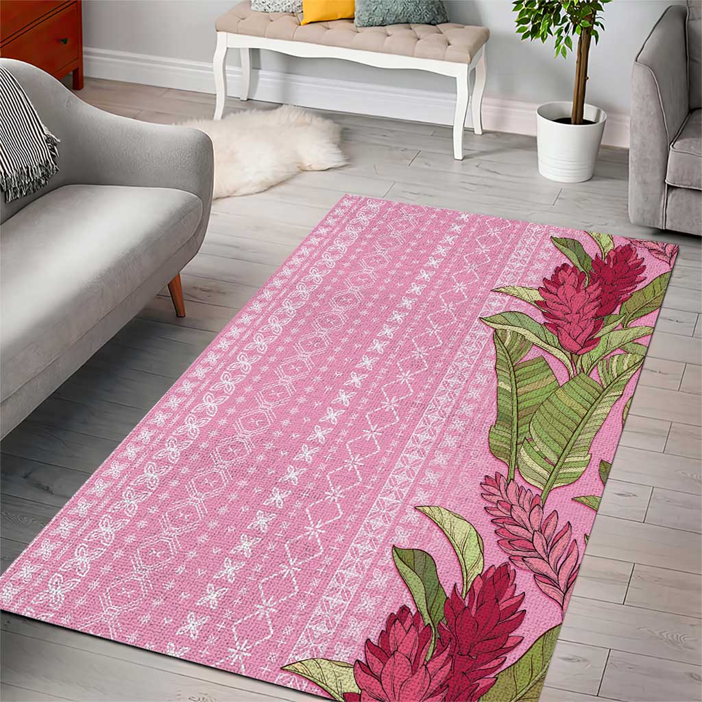 Women's Day Samoa Malu Tattoo Inspired Mix Teuila Area Rug Rose Pink