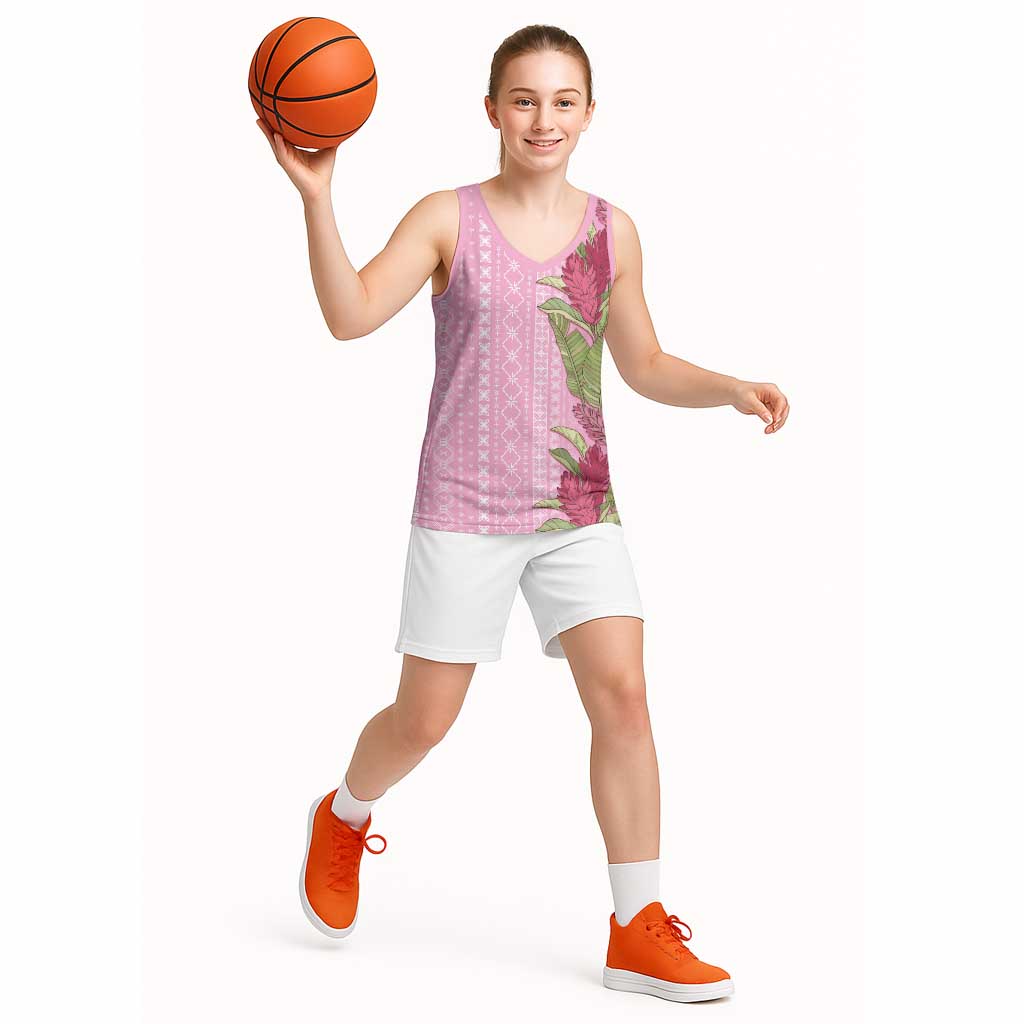 Women's Day Samoa Malu Tattoo Inspired Mix Teuila Basketball Jersey Rose Pink