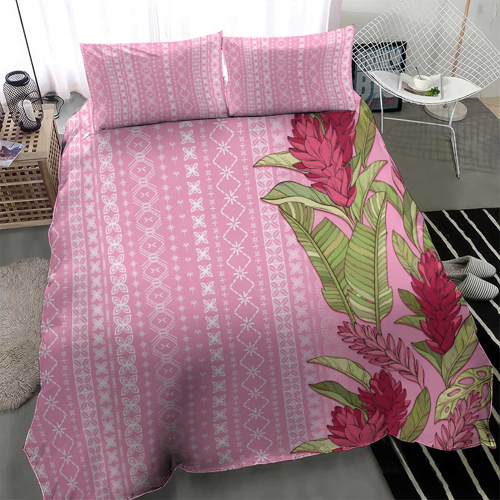 Women's Day Samoa Malu Tattoo Inspired Mix Teuila Bedding Set Rose Pink