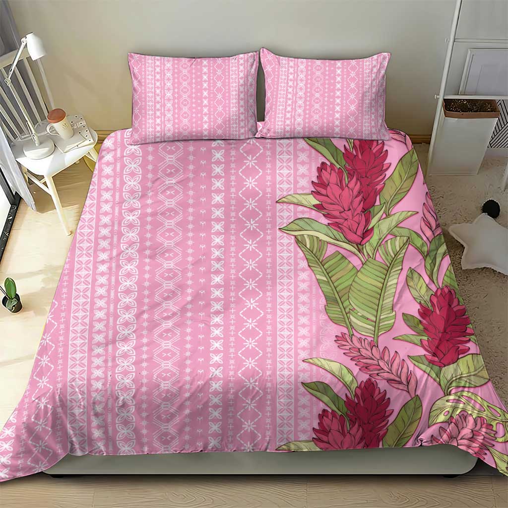 Women's Day Samoa Malu Tattoo Inspired Mix Teuila Bedding Set Rose Pink