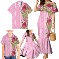 Women's Day Samoa Malu Tattoo Inspired Mix Teuila Family Matching Mermaid Dress and Hawaiian Shirt Rose Pink LT7 - Polynesian Pride