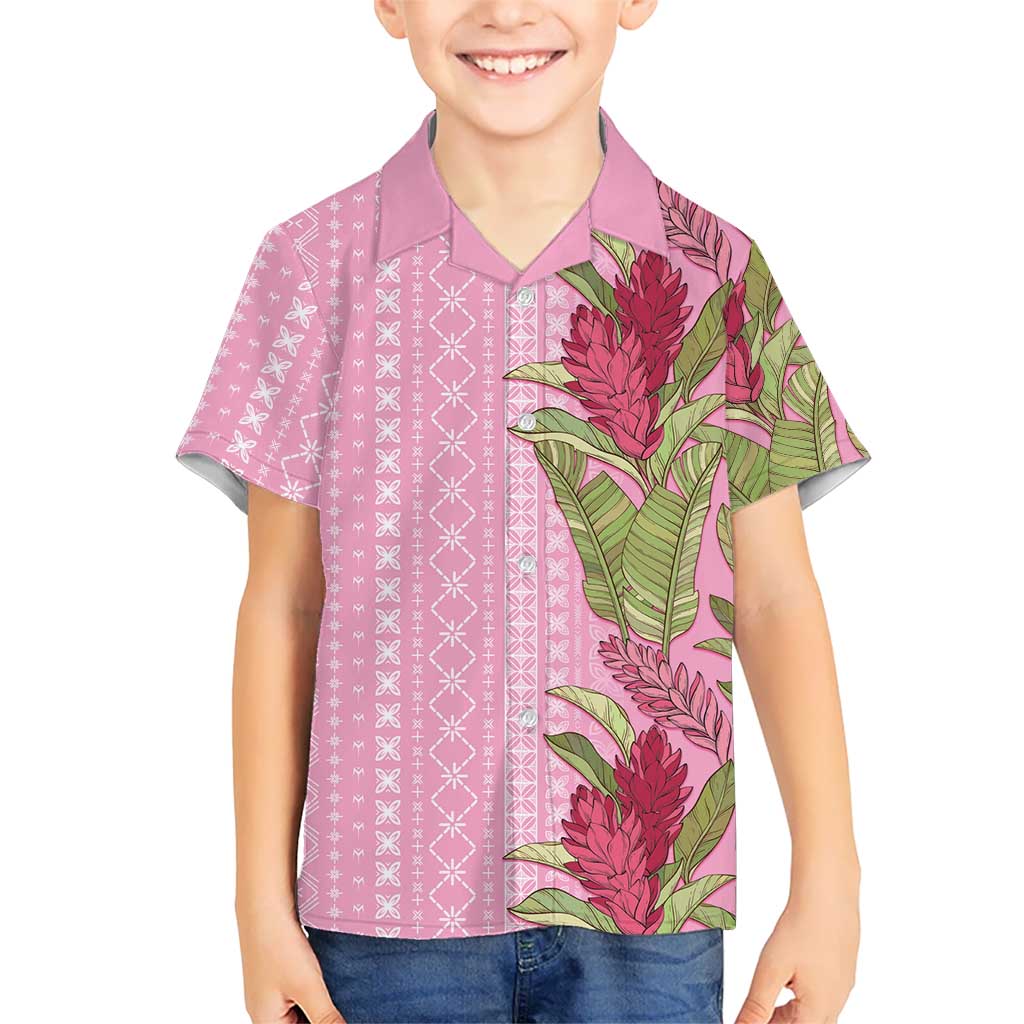 Women's Day Samoa Malu Tattoo Inspired Mix Teuila Family Matching Puletasi and Hawaiian Shirt Rose Pink LT7 Son's Shirt Rose Pink - Polynesian Pride