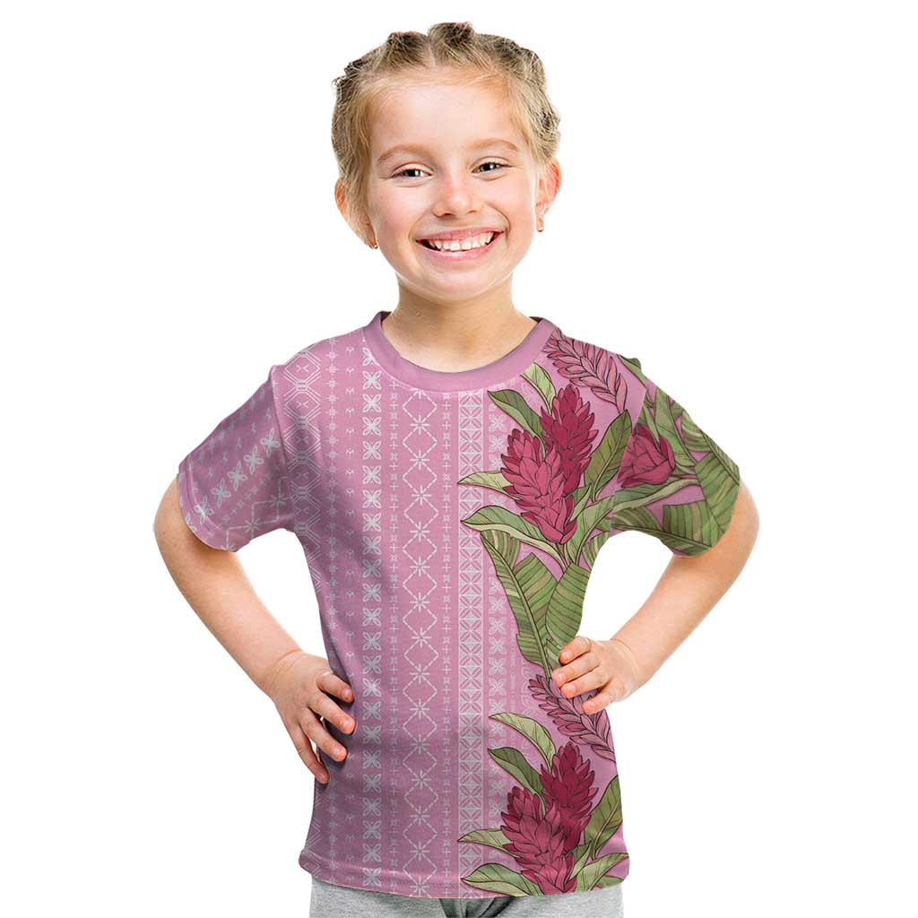 Women's Day Samoa Malu Tattoo Inspired Mix Teuila Kid T Shirt Rose Pink