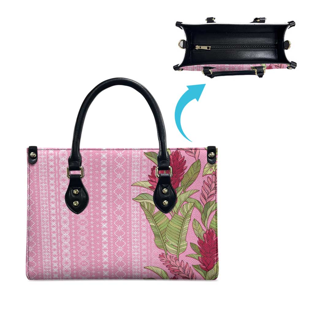 Women's Day Samoa Malu Tattoo Inspired Mix Teuila Leather Bag Rose Pink