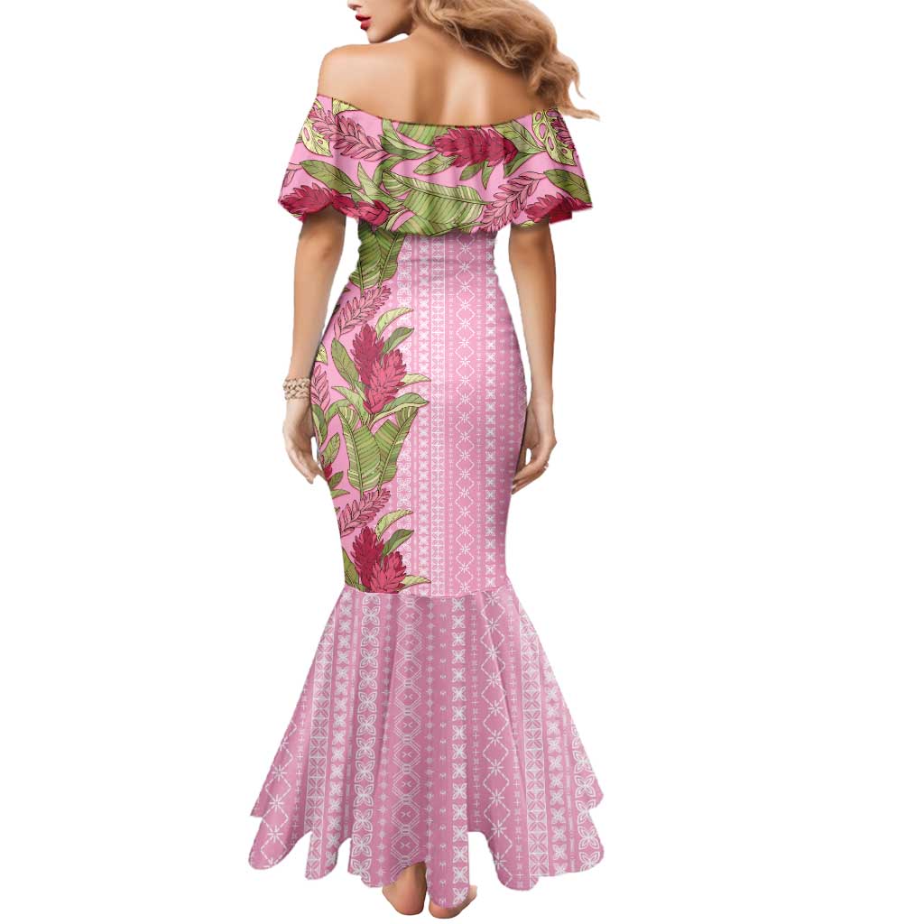 Women's Day Samoa Malu Tattoo Inspired Mix Teuila Mermaid Dress Rose Pink