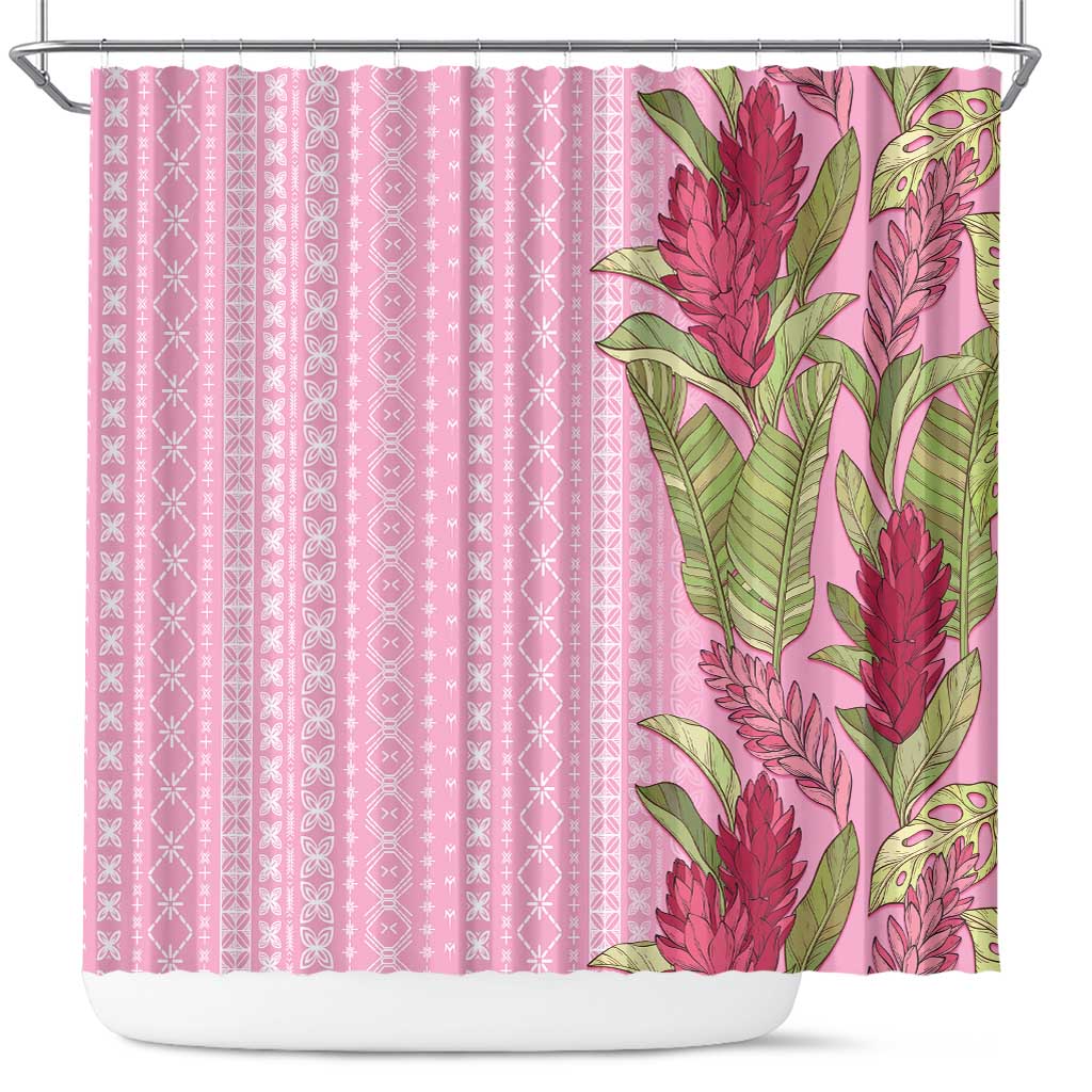 Women's Day Samoa Malu Tattoo Inspired Mix Teuila Shower Curtain Rose Pink
