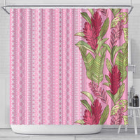 Women's Day Samoa Malu Tattoo Inspired Mix Teuila Shower Curtain Rose Pink