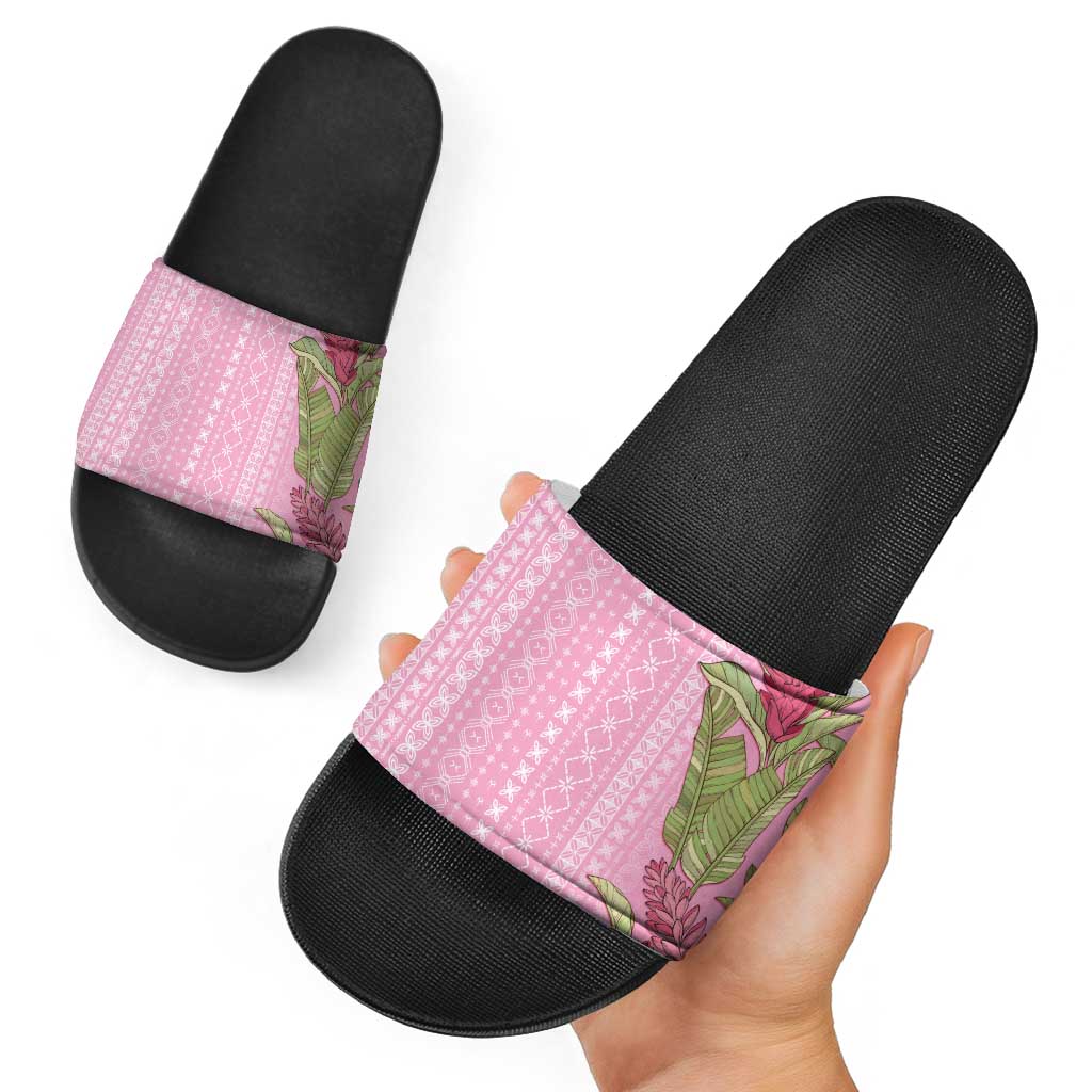 Women's Day Samoa Malu Tattoo Inspired Mix Teuila Slide Sandals Rose Pink