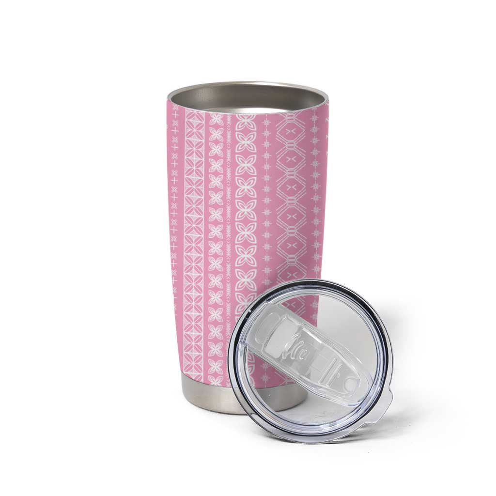 Women's Day Samoa Malu Tattoo Inspired Mix Teuila Tumbler Cup Rose Pink