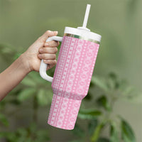 Women's Day Samoa Malu Tattoo Inspired Mix Teuila Tumbler With Handle Rose Pink