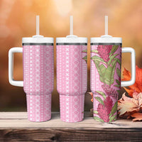 Women's Day Samoa Malu Tattoo Inspired Mix Teuila Tumbler With Handle Rose Pink