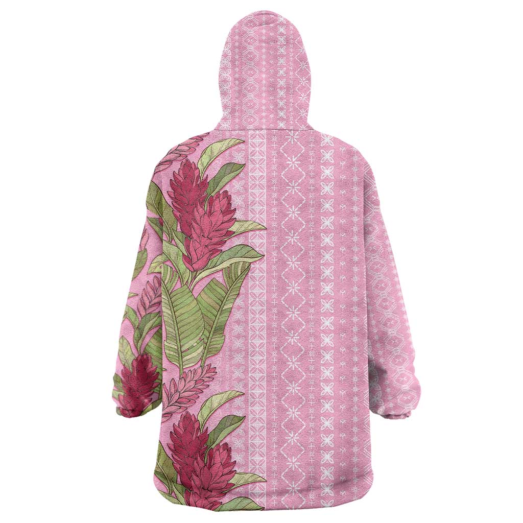 Women's Day Samoa Malu Tattoo Inspired Mix Teuila Wearable Blanket Hoodie Rose Pink