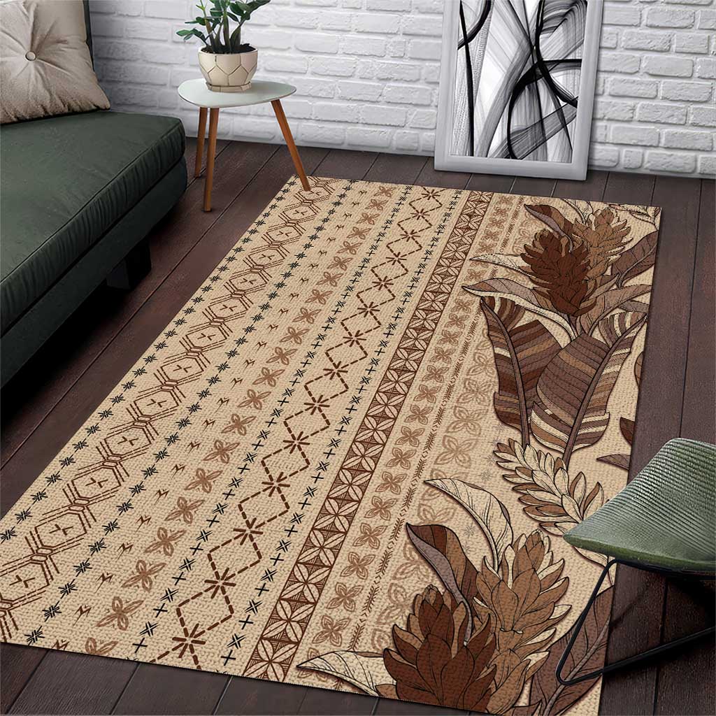 Women's Day Samoa Malu Tattoo Inspired Mix Teuila Area Rug Vintage Tapa