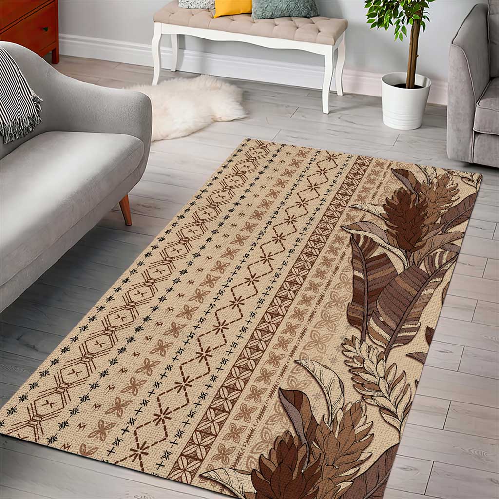 Women's Day Samoa Malu Tattoo Inspired Mix Teuila Area Rug Vintage Tapa