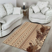 Women's Day Samoa Malu Tattoo Inspired Mix Teuila Area Rug Vintage Tapa