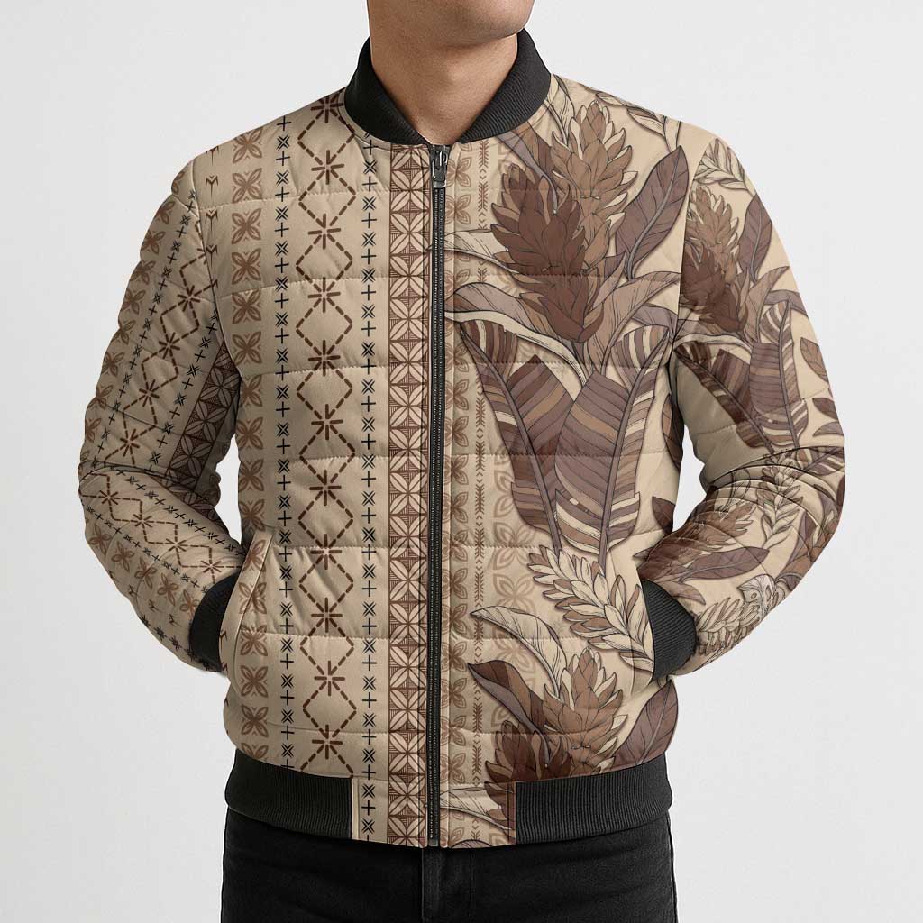 Women's Day Samoa Malu Tattoo Inspired Mix Teuila Bomber Puffer Jacket Vintage Tapa
