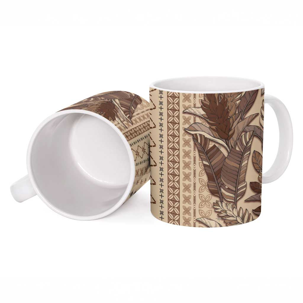 Women's Day Samoa Malu Tattoo Inspired Mix Teuila Ceramic Mug Vintage Tapa