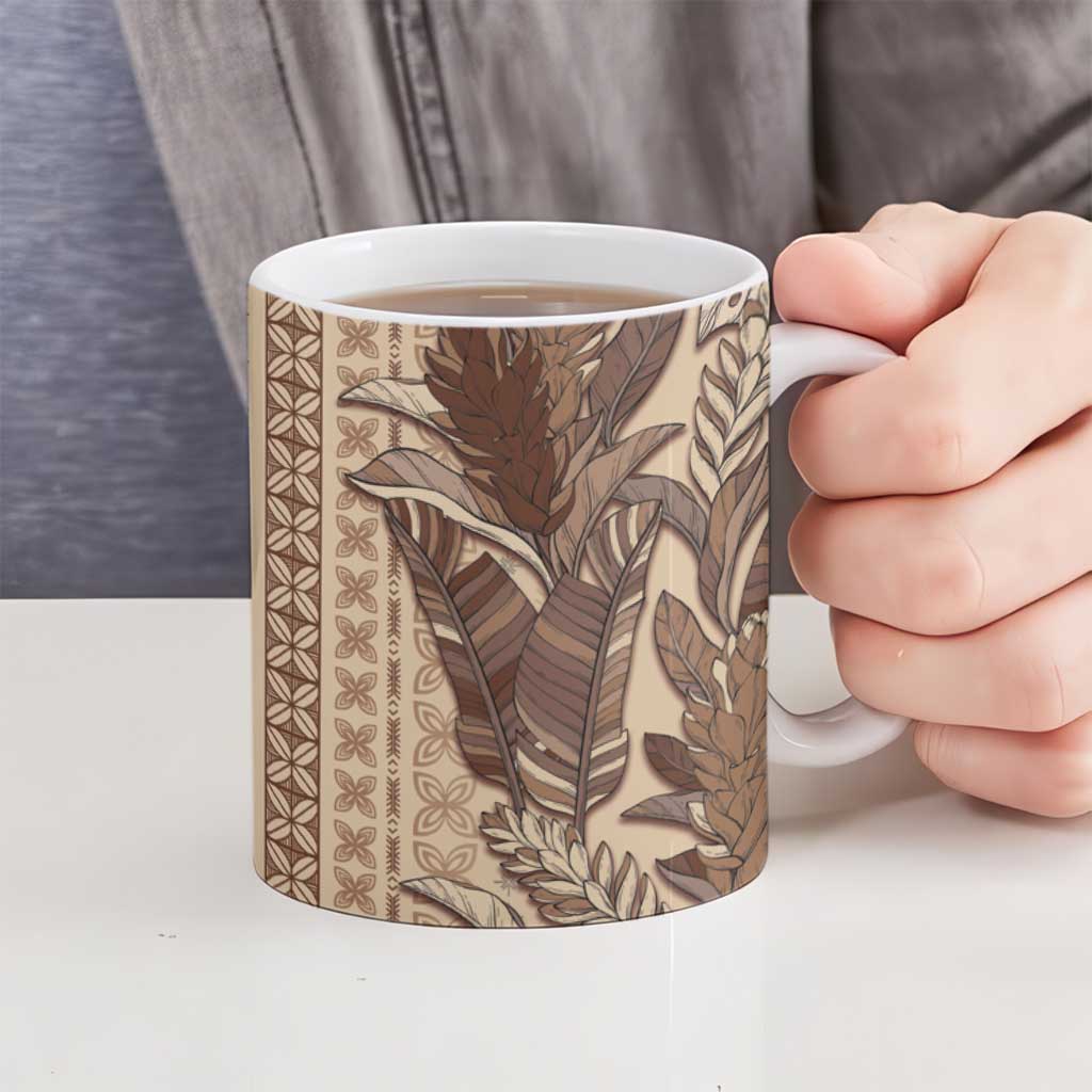 Women's Day Samoa Malu Tattoo Inspired Mix Teuila Ceramic Mug Vintage Tapa