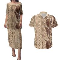 Women's Day Samoa Malu Tattoo Inspired Mix Teuila Couples Matching Puletasi and Hawaiian Shirt Vintage Tapa