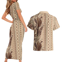 Women's Day Samoa Malu Tattoo Inspired Mix Teuila Couples Matching Short Sleeve Bodycon Dress and Hawaiian Shirt Vintage Tapa LT7 - Polynesian Pride