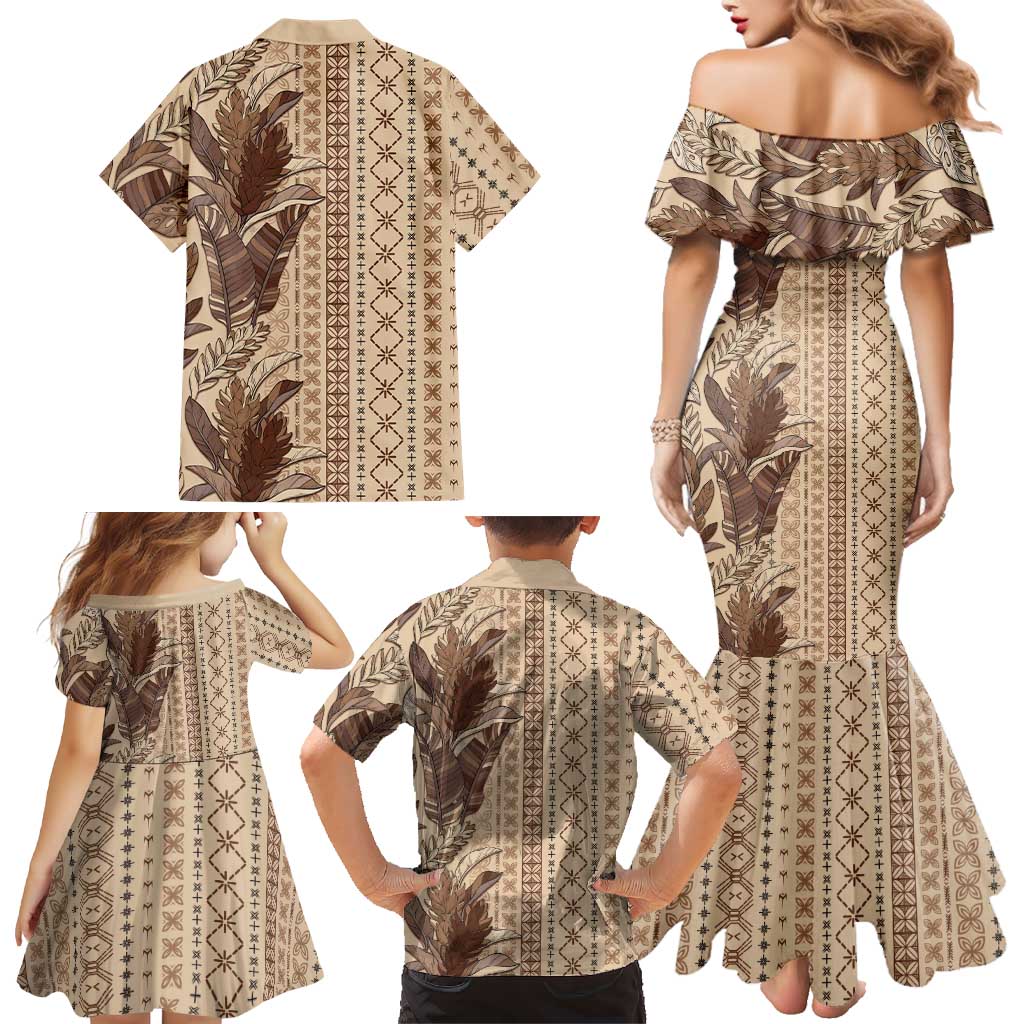 Women's Day Samoa Malu Tattoo Inspired Mix Teuila Family Matching Mermaid Dress and Hawaiian Shirt Vintage Tapa LT7 - Polynesian Pride