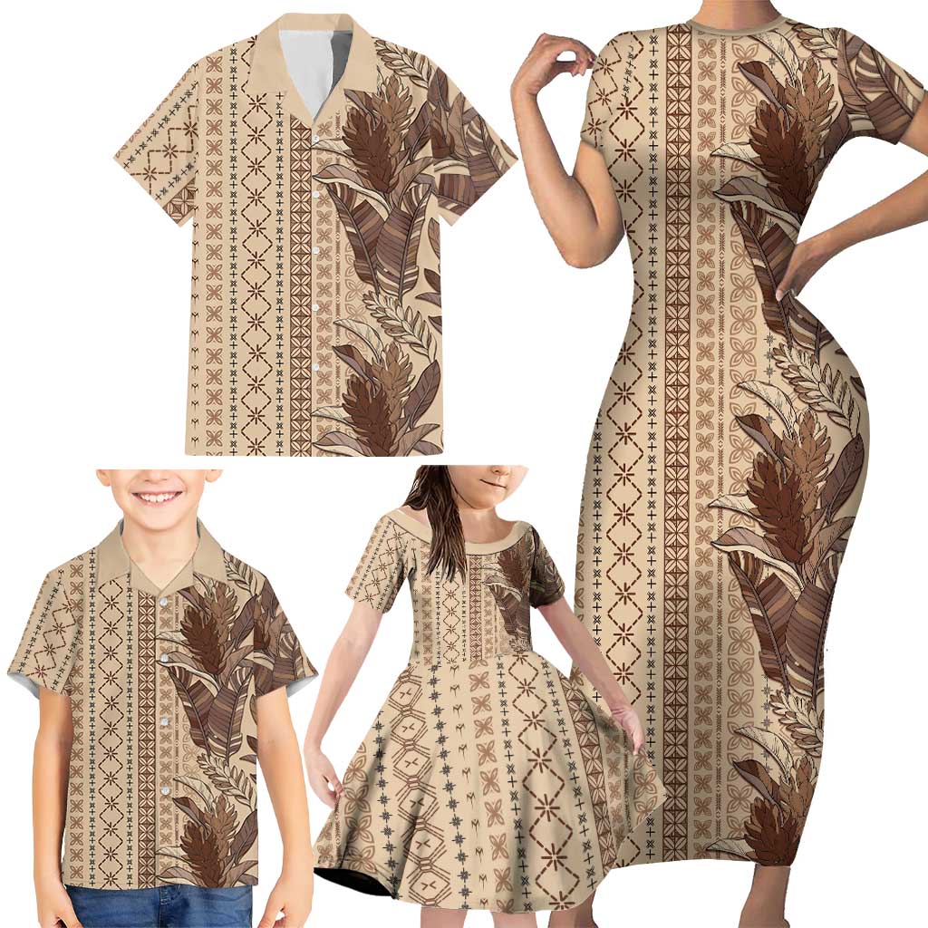 Women's Day Samoa Malu Tattoo Inspired Mix Teuila Family Matching Short Sleeve Bodycon Dress and Hawaiian Shirt Vintage Tapa LT7 - Polynesian Pride