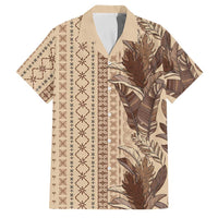 Women's Day Samoa Malu Tattoo Inspired Mix Teuila Family Matching Summer Maxi Dress and Hawaiian Shirt Vintage Tapa LT7 Dad's Shirt - Short Sleeve Beige - Polynesian Pride