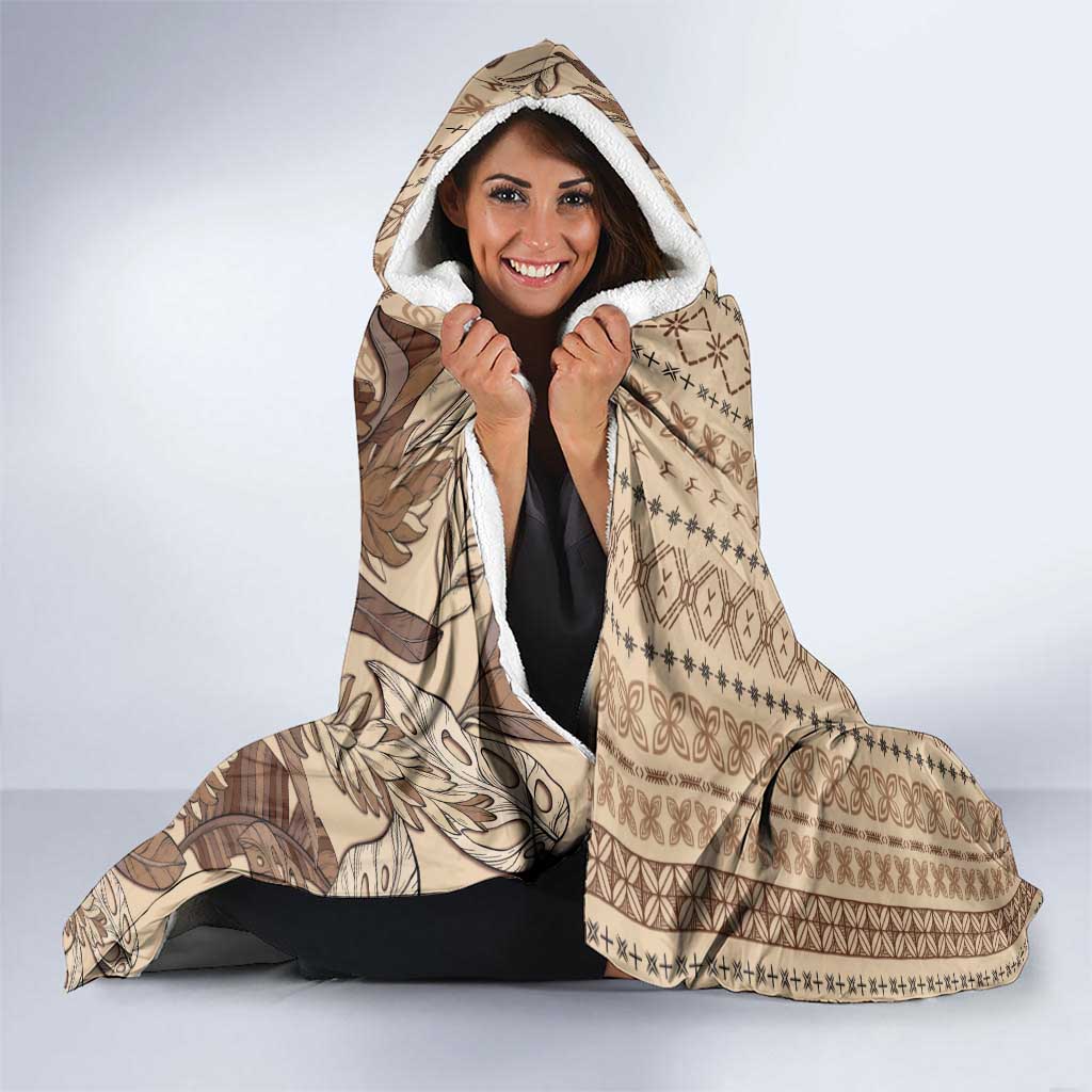 Women's Day Samoa Malu Tattoo Inspired Mix Teuila Hooded Blanket Vintage Tapa