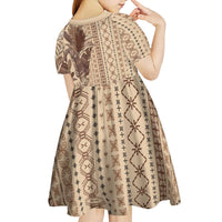 Women's Day Samoa Malu Tattoo Inspired Mix Teuila Kid Short Sleeve Dress Vintage Tapa