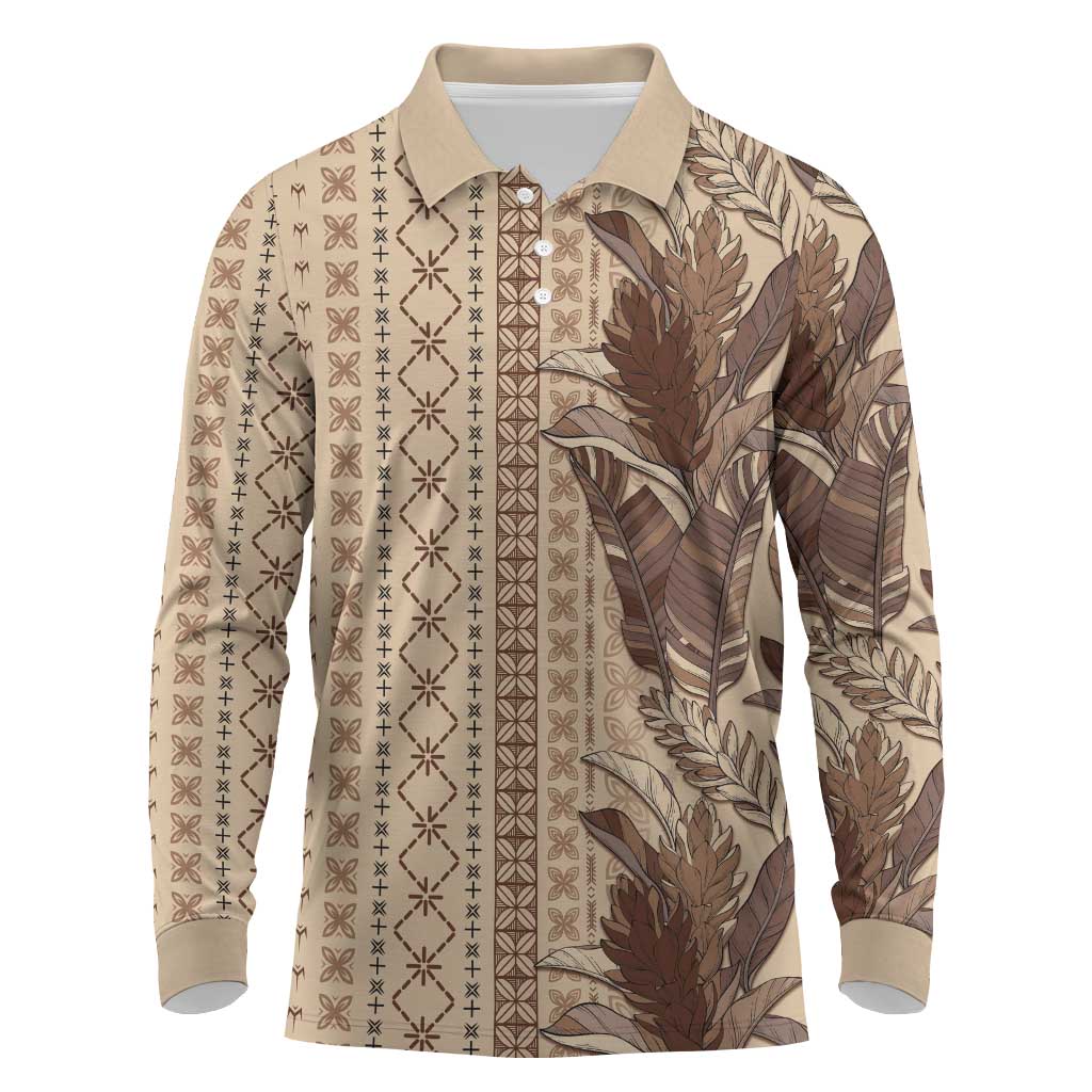 Women's Day Samoa Malu Tattoo Inspired Mix Teuila Long Sleeve Polo Shirt Vintage Tapa