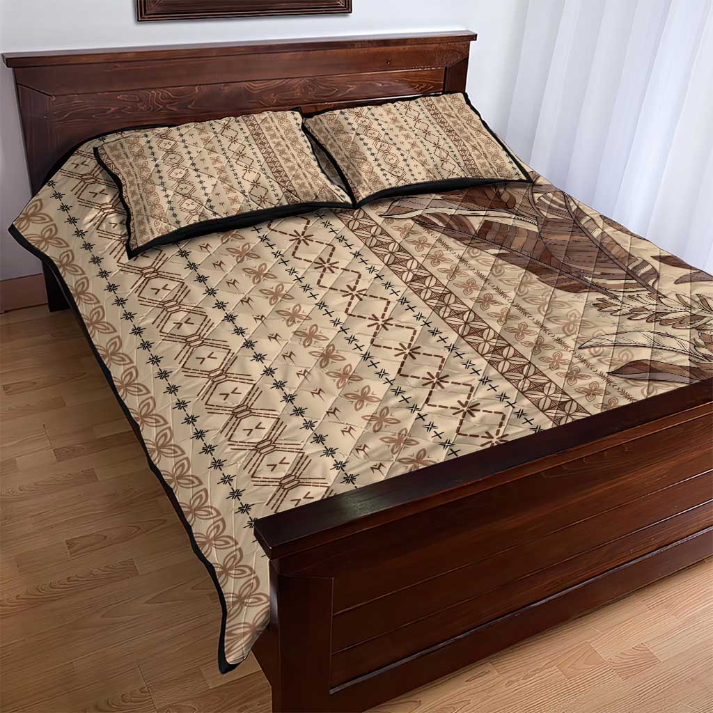 Women's Day Samoa Malu Tattoo Inspired Mix Teuila Quilt Bed Set Vintage Tapa
