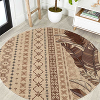 Women's Day Samoa Malu Tattoo Inspired Mix Teuila Round Carpet Vintage Tapa