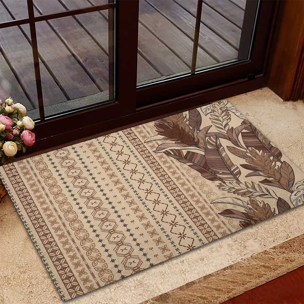 Women's Day Samoa Malu Tattoo Inspired Mix Teuila Rubber Doormat Vintage Tapa