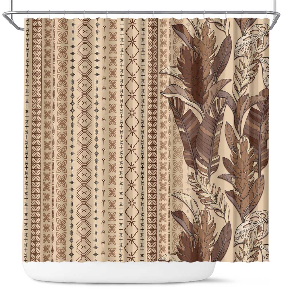 Women's Day Samoa Malu Tattoo Inspired Mix Teuila Shower Curtain Vintage Tapa
