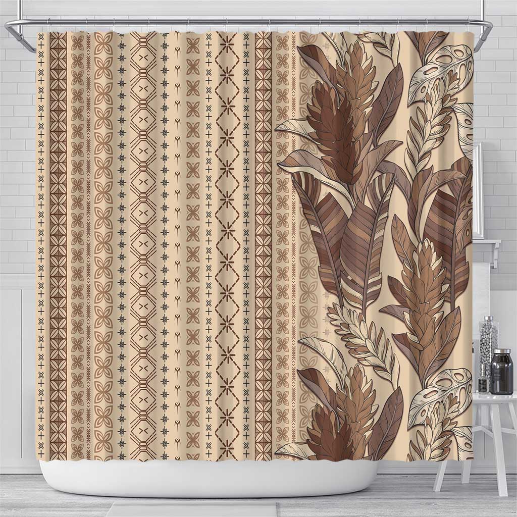 Women's Day Samoa Malu Tattoo Inspired Mix Teuila Shower Curtain Vintage Tapa