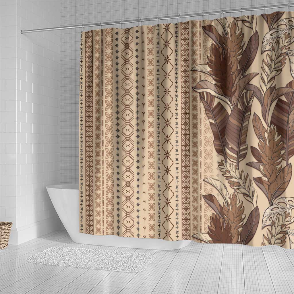 Women's Day Samoa Malu Tattoo Inspired Mix Teuila Shower Curtain Vintage Tapa