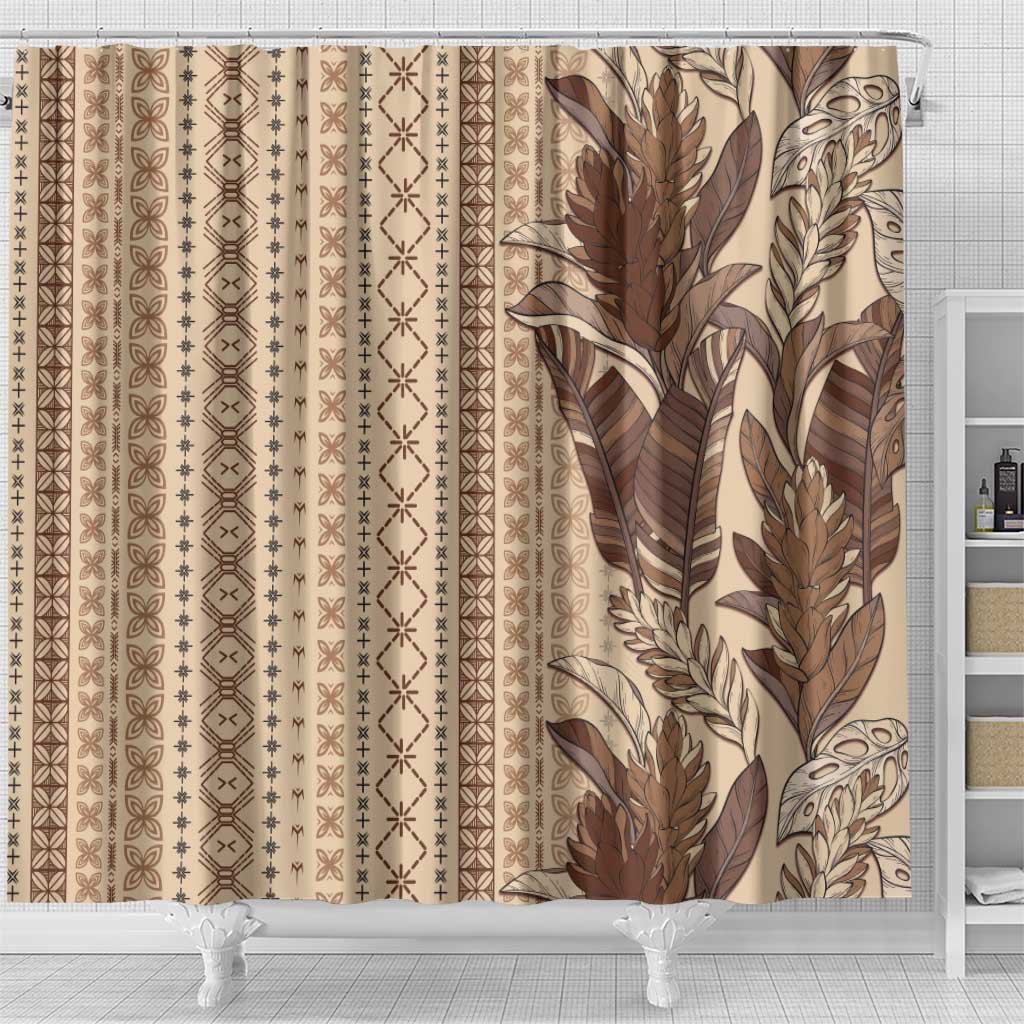 Women's Day Samoa Malu Tattoo Inspired Mix Teuila Shower Curtain Vintage Tapa